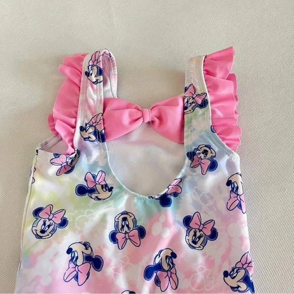 Disney Minnie Baby One Piece Swimsuit Size 2 Toddler Girls Pink Lined UPF 50+ - Picture 5 of 8